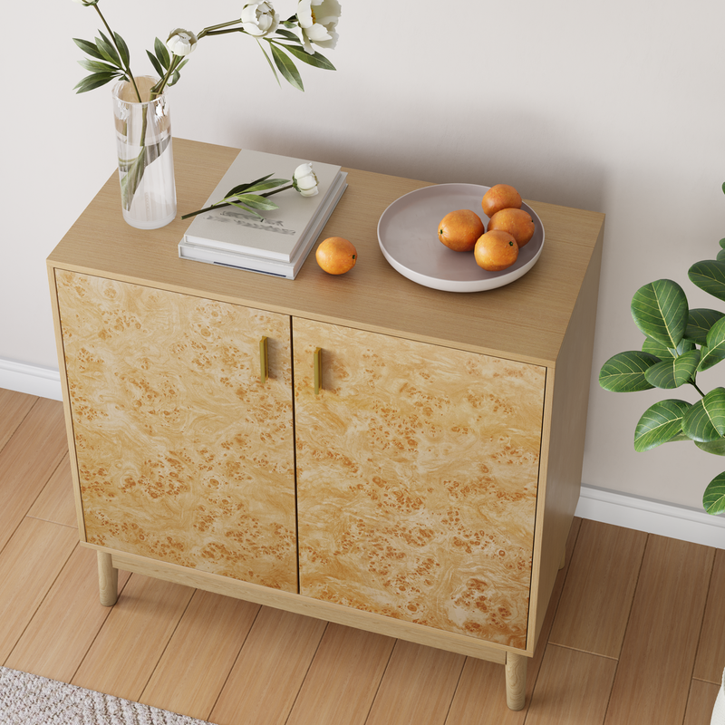 Buffetschrank Landhausstil Mit Massivholzbeinen, Verstellbaren Regalen_voghion.com