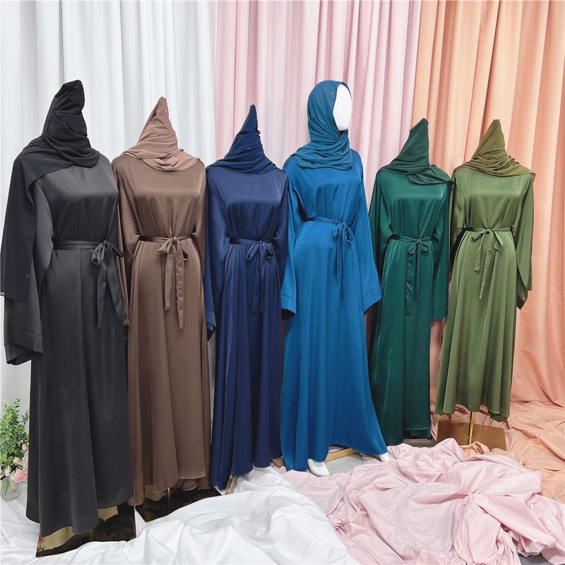Women’s Clothing Turkish solid color large size multi color robe dress_voghion.com