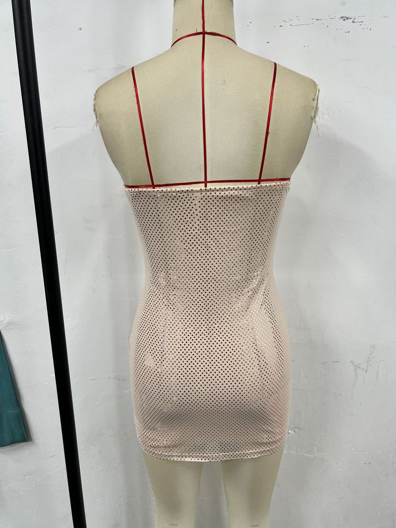 Sexy Korsett-Bustierkleid aus Netzstoff für Damen – Clubwear für den Abend, figurbetontes Minikleid mit transparenten Einsätzen und Neckholder_voghion.com
