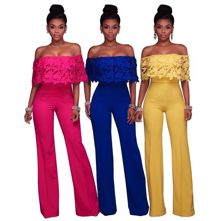 Pantaloni larghi da donna sexy da discoteca con una spalla e gamba_voghion.com
