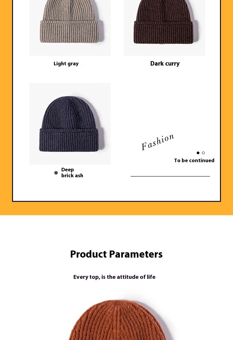 Korean Single Color Men's And Women's Knitted Hats For Autumn And Winter Cycling And Shopping Fashionable Flip Up Woolen Hats_voghion.com