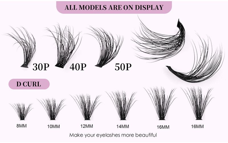 European and American cross border hot selling thick fried hair single cluster false eyelashes set DIY large capacity segmented grafted false eyelashes_voghion.com