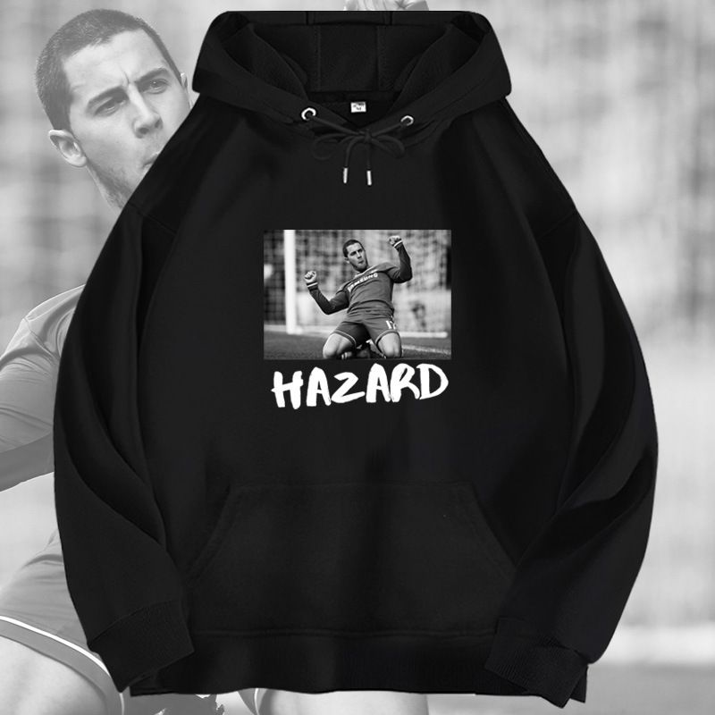 370G Futebol Eden Hazard Moletom com capuz de manga comprida com estampa masculina e feminina, outono e inverno, roupas da moda soltas_voghion.com