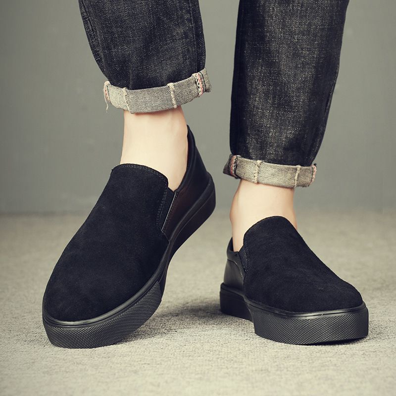 Zees Zees Extra Large Black Canvas Summer Breathable Casual Work Slip-On Shoes Men's_voghion.com