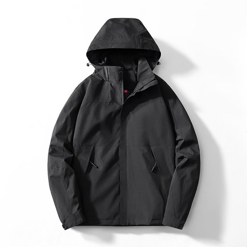 Giacca da esterno unisex leggera staccabile primavera autunno escursionismo impermeabile antivento con cappuccio color block cappotto_voghion.com