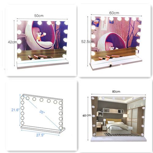 Hollywood Mirror Vanity Make Up Mirror W/ Lights LED Dressing Table Mirror_voghion.com