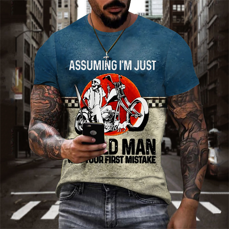 Nova moška bela in črna črtasta majica s 3D potiskom s prelivom barv za poletje 2023_voghion.com