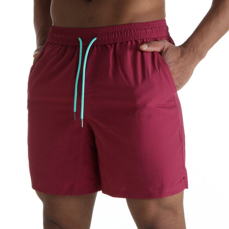 Pantaloncini da spiaggia da uomo in stile europeo - Impermeabili e foderati per spiaggia e nuoto (cavallo con tassello, vestibilità ampia, asciugatura rapida, nero/blu, dalla S alla XXL)_voghion.com