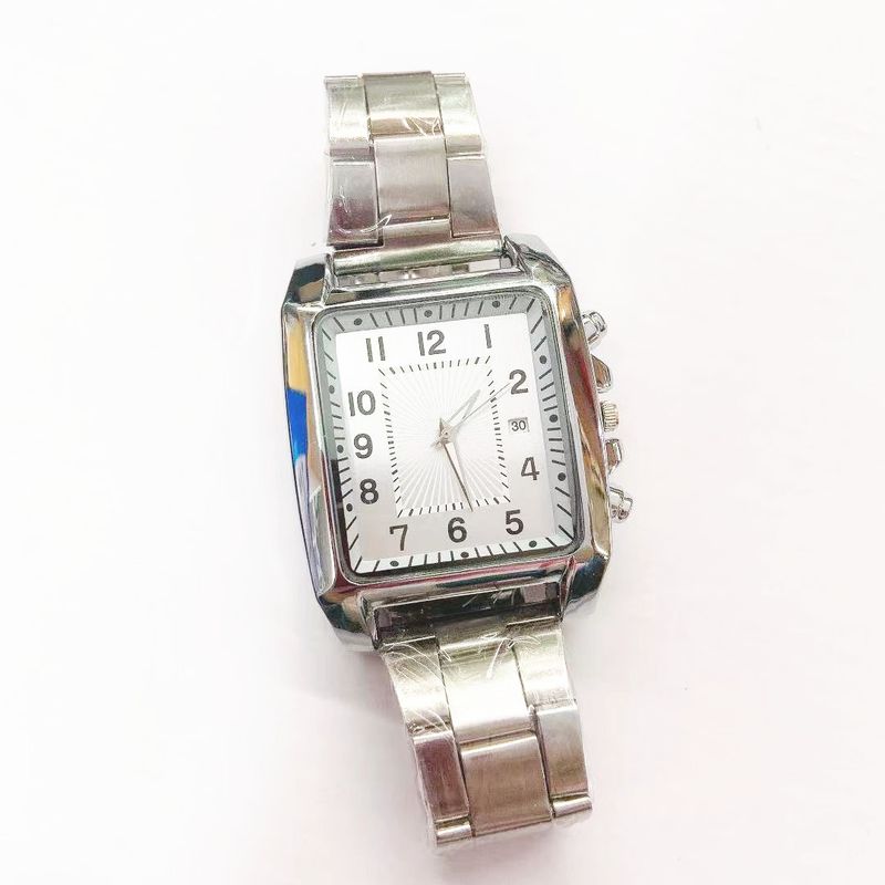 Men's Belt Square Digital Calendar Men's Watch Steel Belt Calendar Men's Watch A Generation No Logo_voghion.com