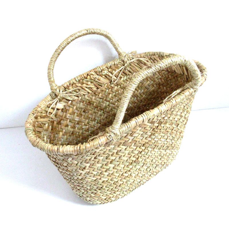 Nuova borsa da spiaggia casual da donna in stile cestino triangolare in paglia intrecciata_voghion.com