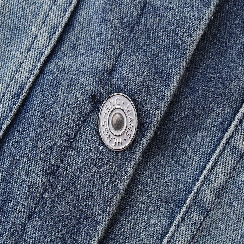 Giacca di jeans da ragazza Giacca autunnale con lettere d'amore con paillettes per bambini_voghion.com