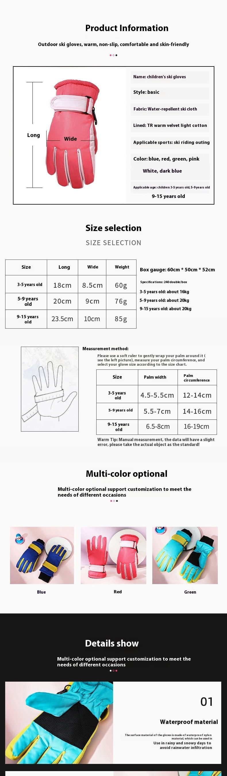 Outdoor Sport Kanner Skihandschuesch 3-15 Joer Wanter Einfach Samt Männer a Fraen Wanddicht a waarm Reithandschuesch_voghion.com