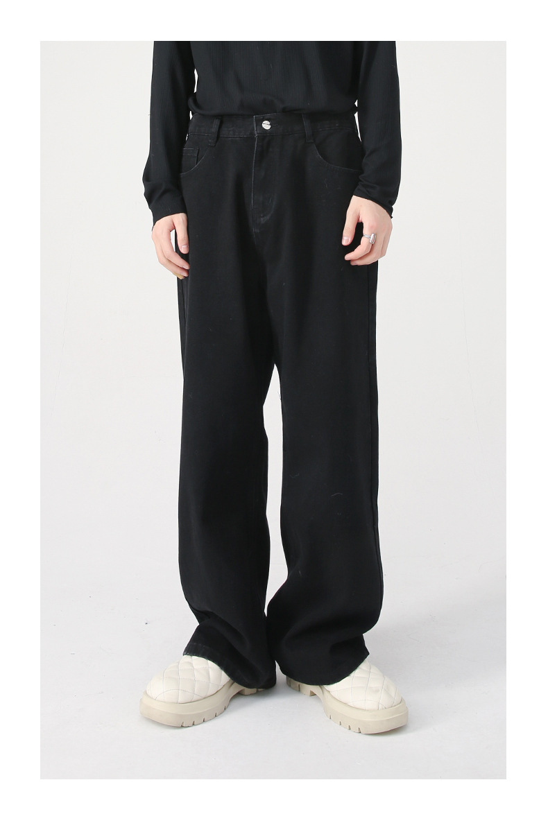 Herrkläder Herr Lös elastisk midja Rak skuren Casual Jeans för män_voghion.com