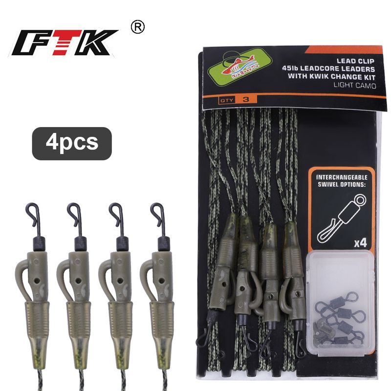 FTK Set da pesca per esche da pesca alla carpa con manicotto anti-fondo, 4 pezzi, in stile europeo_voghion.com