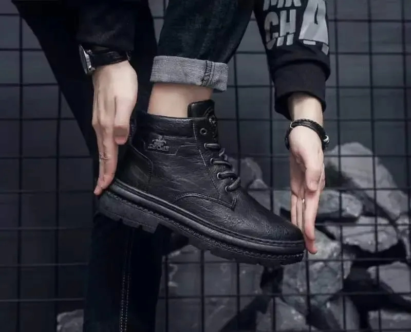 Lace Up Rubber Boots for Men With Fur Platform Man Shoes Designer Cheap Retro In Promotion Sale Original Deals High_voghion.com
