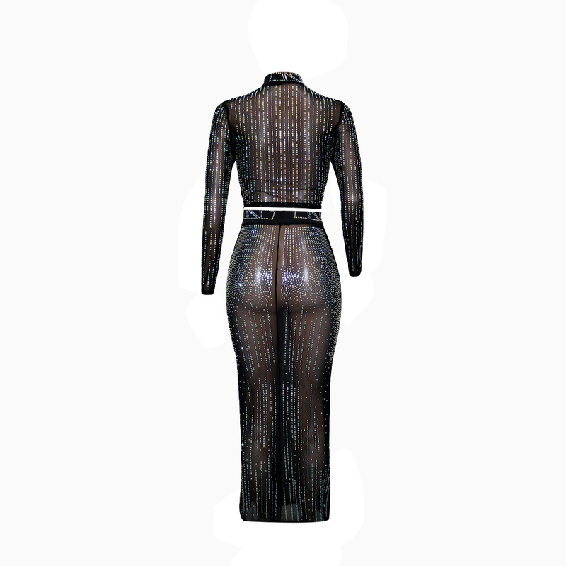 Women's Clothing Ball Gown Evening Dress Elegant Sexy Hot Diamond Skirt Suit_voghion.com