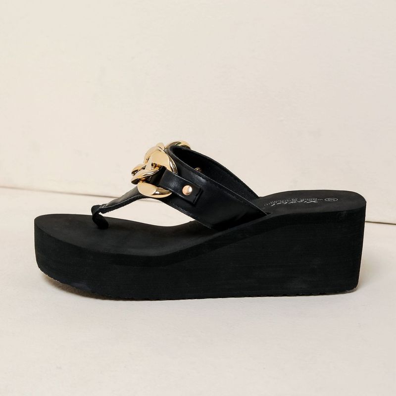 Xiaohei's Summer New Plus Size Chain Women's Height Increasing Sponge Cake And Breathable Casual Slippers For Women_voghion.com