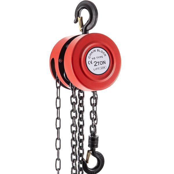 Hand Chain Hoist, 4400 Lbs /2 Ton Capacity Chain Block, 8ft/2.5m Lift Manual Hand Chain Block, Manual Hoist W/Industrial-Grade Steel Construction F_voghion.com