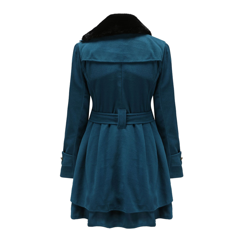 New women's slim fit long double breasted woolen coat, windbreaker for women_voghion.com