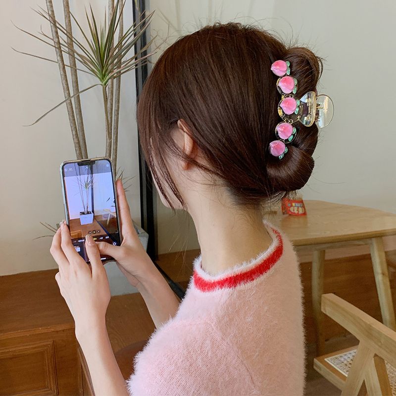 Noua agrafa transparenta de prindere piersici roz fata moale fata dulce japoneza agrafa de par rechin accesorii pentru par cochilii_voghion.com