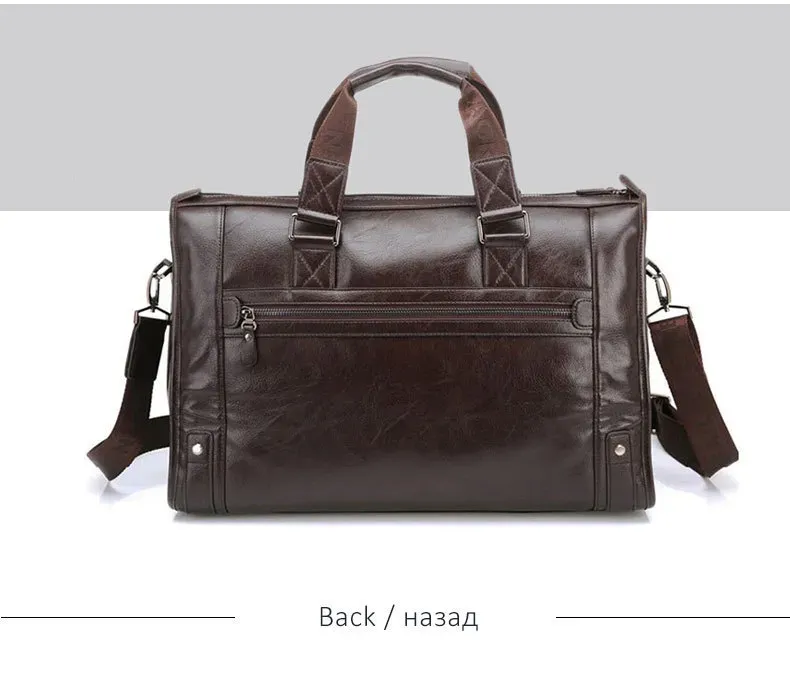 Briefcases Crossten Large Capacity Leather Briefcase Business Handbag Messenger Quality Bags Vintage Shoulder New Travel_voghion.com
