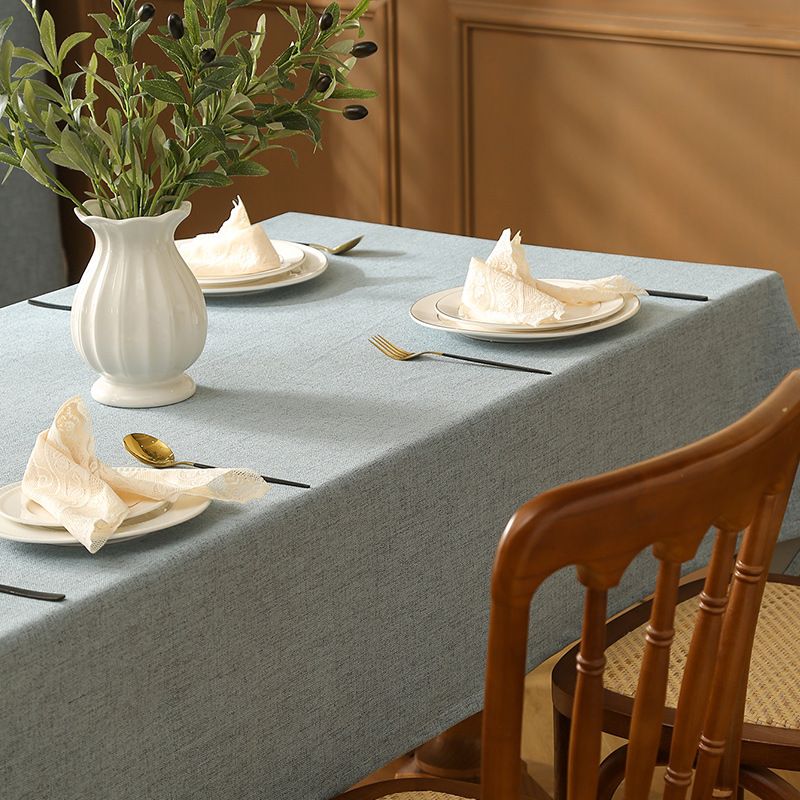 Tovaglia in lino di alta qualità - Copritavolo rettangolare impermeabile, resistente all'olio e al calore con retro antiscivolo, moderno e minimalista_voghion.com