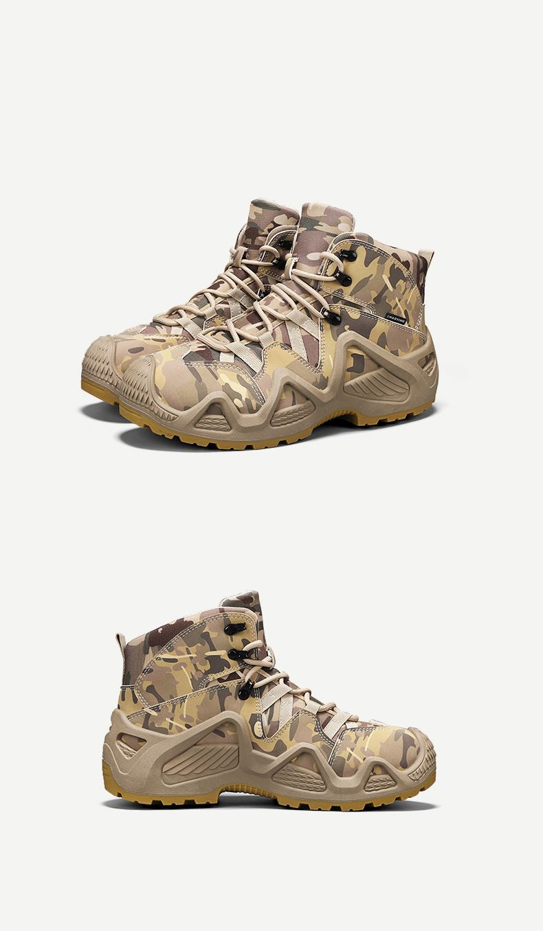 Autumn new high-top mountaineering wear-resistant anti-slip increase camouflage outdoor Training tactics_voghion.com