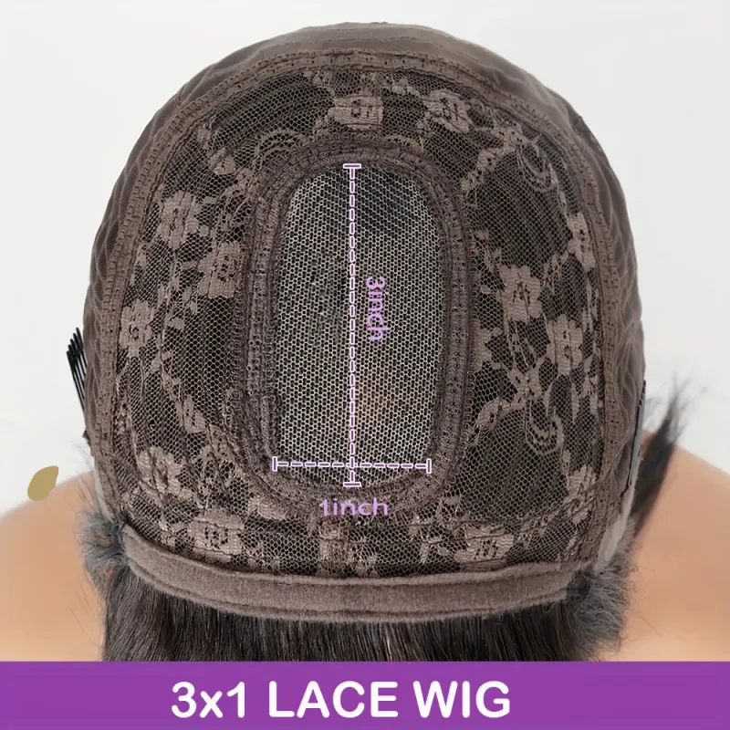 Cheap Short Bob Human Hair Wigs With Bangs Fringe Wig Straight Lace Middle Part for Women_voghion.com