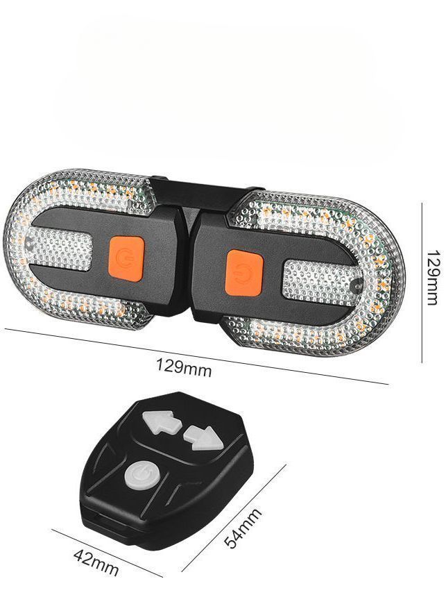 Indicatore di direzione posteriore staccabile per mountain bike, luce di avvertimento per guida notturna, telecomando wireless per bicicletta e ricarica USB_voghion.com