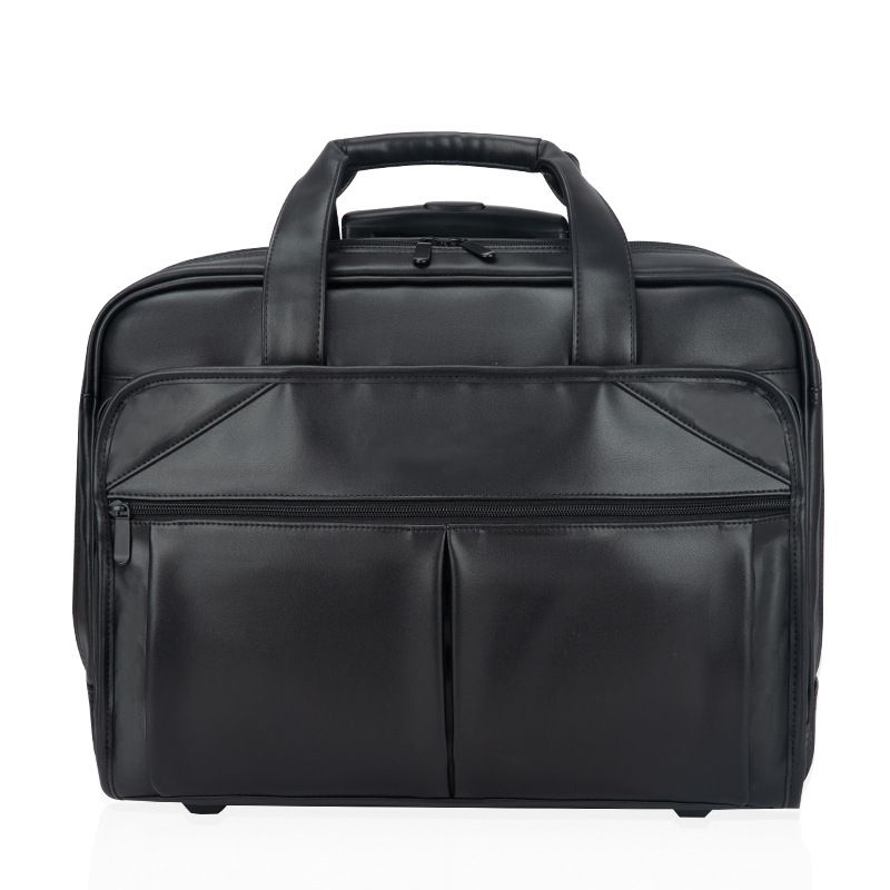 Shiling Waterproof Leather Business Office Document Storage Computer Notebook Trolley Bag_voghion.com