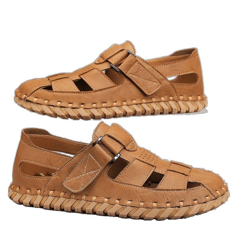 Unschlagbare Qualität italienische Herren atmungsaktive Strandschuhe, lässige Ledersandalen für den Außenbereich_voghion.com