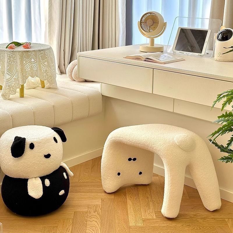 Cremefarbener Stil für den Heimgebrauch, Internet-Promi-Sofa-Wohnzimmer, süßer niedriger Hocker für das Kinderzimmer, Schuhwechselhocker für_voghion.com