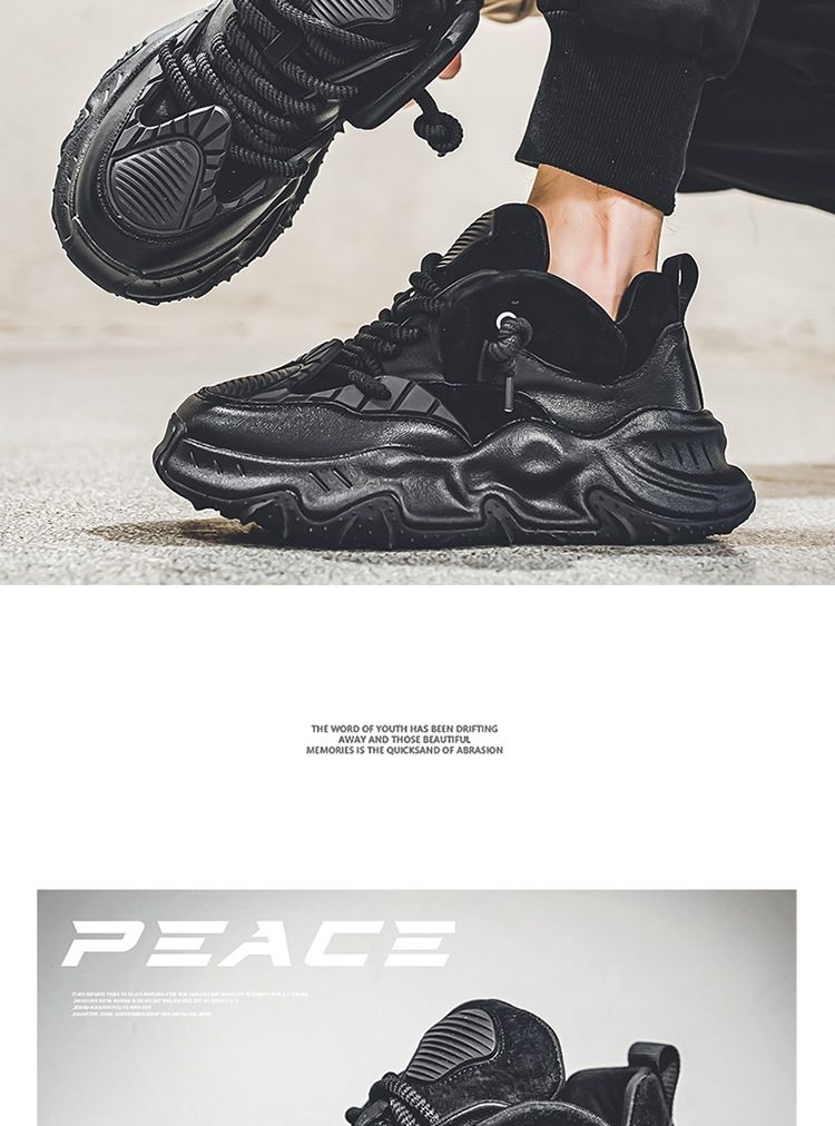Scarpe sportive alla moda e alla moda per papà, con suola spessa, per studenti casual autunnali, con elastico in corda per adolescenti,_voghion.com