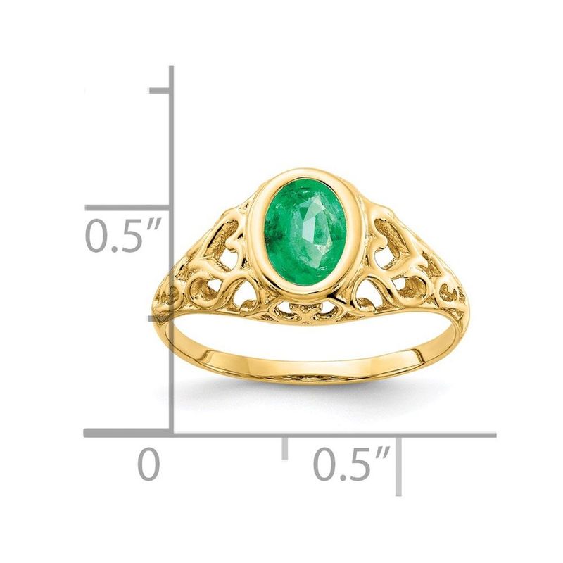 14k 7x5mm Oval Emerald Ring_voghion.com