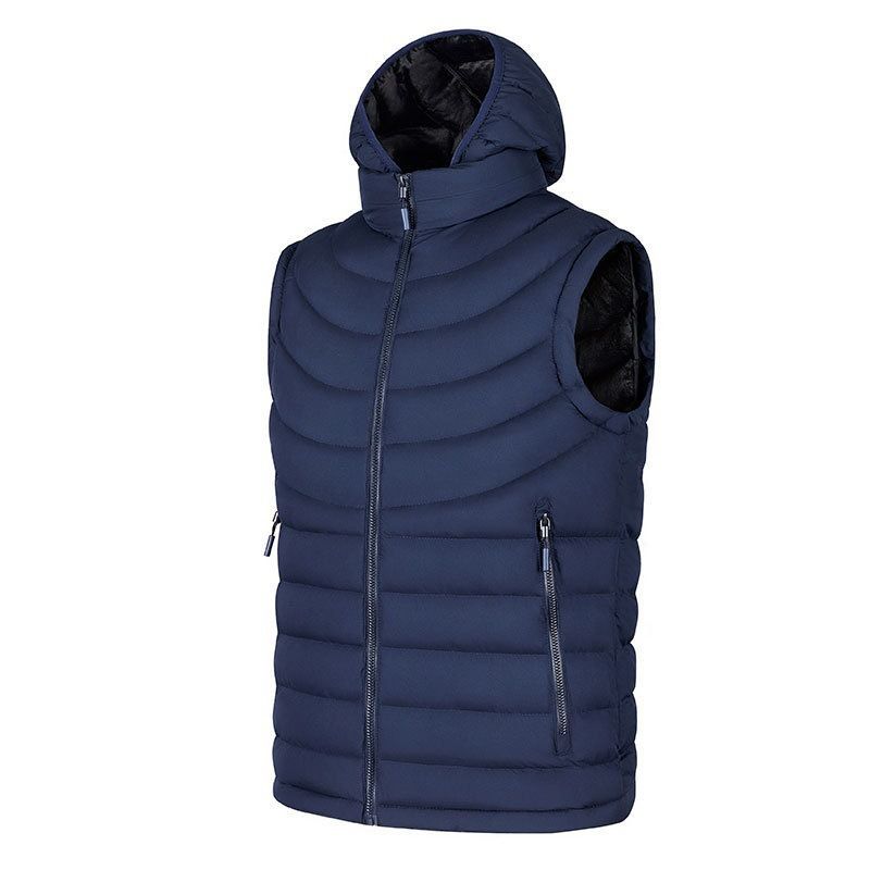 2024 New Autumn Winter Men's Hooded Fleece Vest Lightweight Cotton Jacket_voghion.com