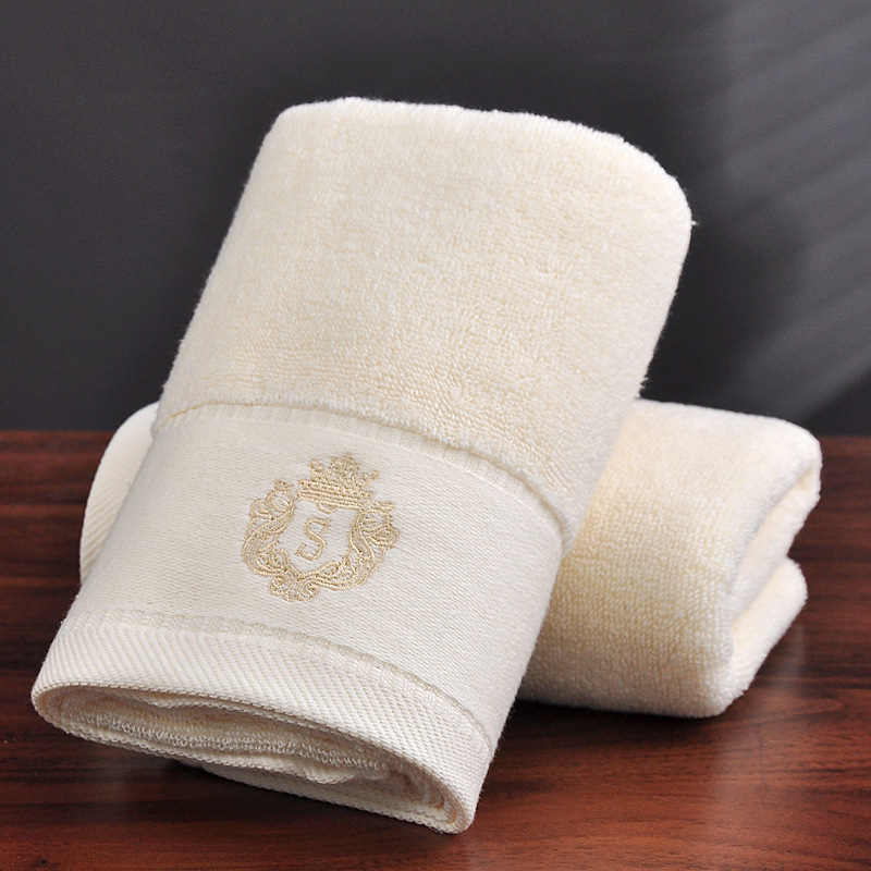 Tavallinen puuvillapyyhe Austin Crown Embroidery Pese Kasvopyyhe Home Inn Wedding Hand Gift Box_voghion.com