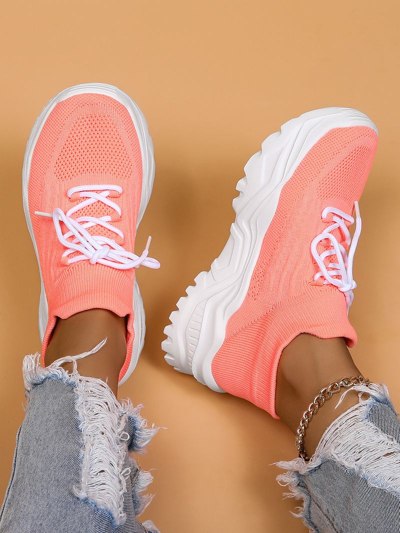 Plus Size Women's Breathable Sock Sneakers Slip-On Lazy Shoes_voghion.com