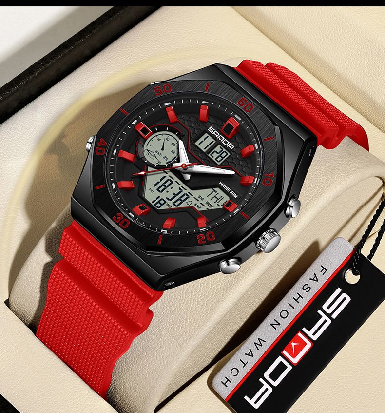 Men's Sport Digital Watch With Multifunction, Waterproof, Night Light, Stopwatch, Alarm, Dual Time, Date Display For Students And Outdoor Enthusiasts_voghion.com