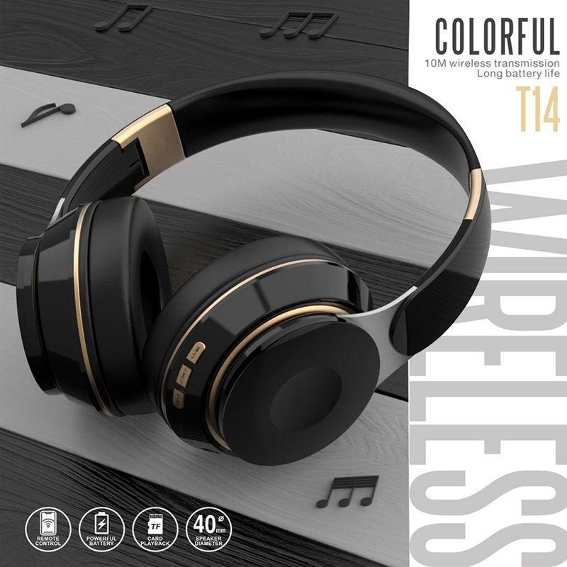 T14 Bluetooth-Kopfhörer mit Metallstange, starker Bass, Stereo-Wettkampfspiel, kabellose Kopfhörer_voghion.com