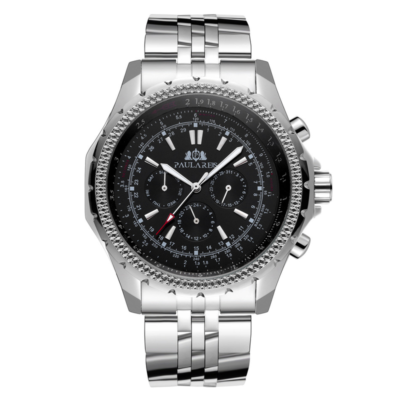 Automatische mechanische multifunktionale leuchtende Herrenuhr Kupfergürtel Leder_voghion.com