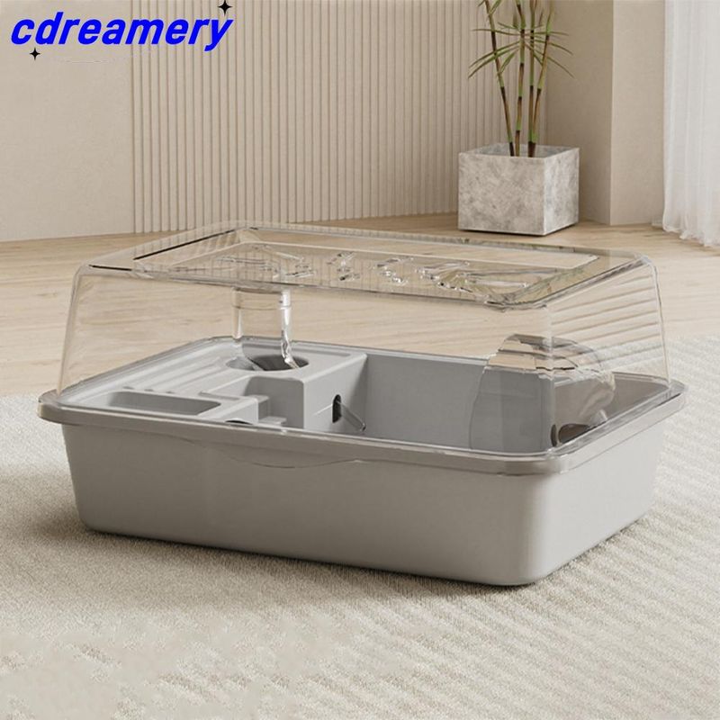 Transparent Hamster Cage Kid-friendly Hamster Enclosure Spacious Double Layer Hamster Cage With Top Opening For Small For Bunny_voghion.com