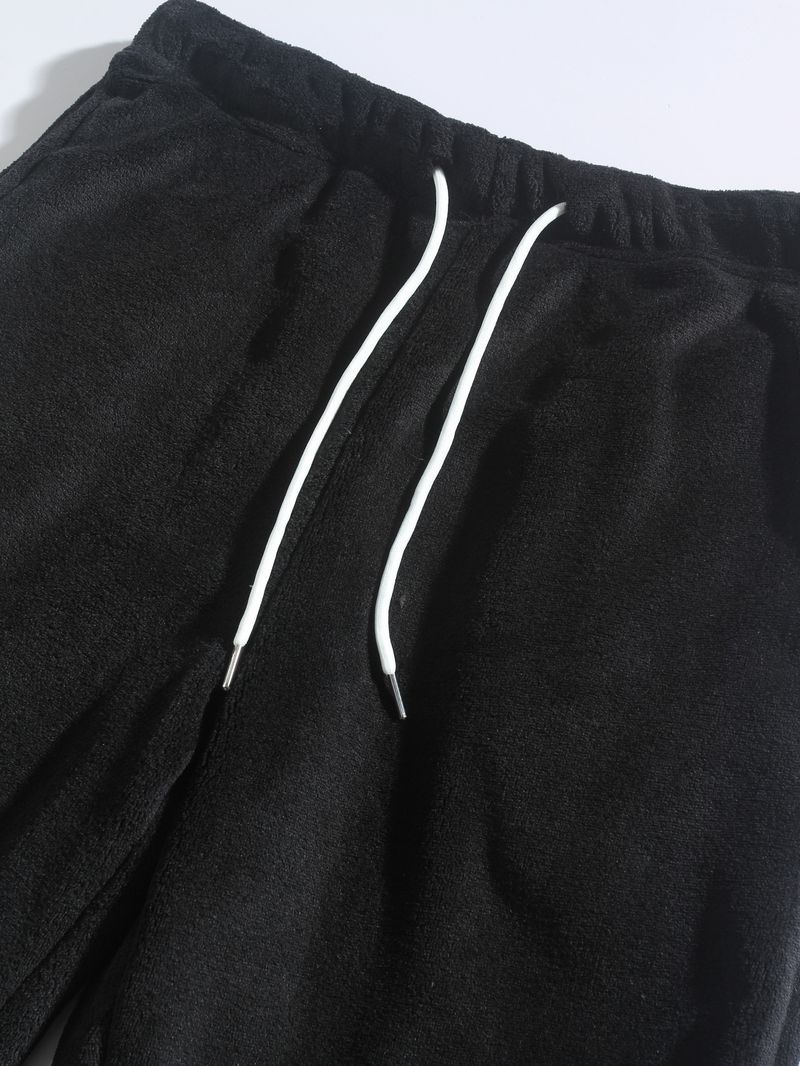 Conjunto de sudadera y jogger de polar extragrande para hombre: ropa de estar por casa acogedora para el invierno (tallas S-2XL, 260 g/m², manga raglán, gris, negro y camel)_voghion.com