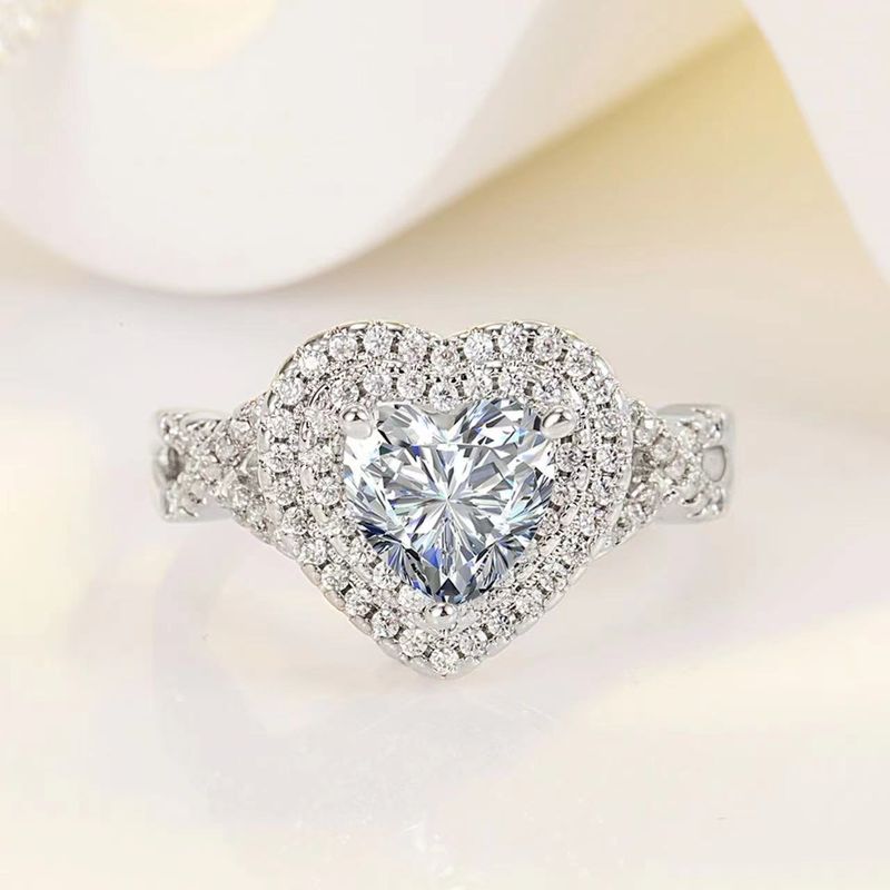 Volledige diamanten luxe microset hartvormige verlovingsring_voghion.com
