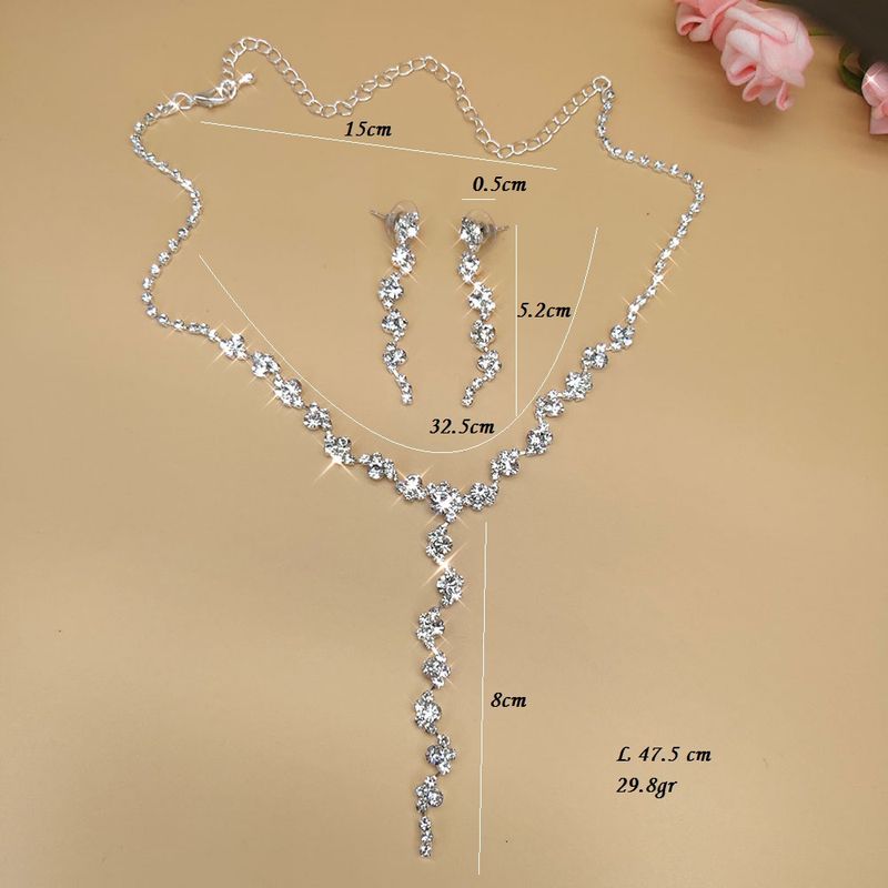 Women’s Jewelry Set Fashion Jewelry Wholesale Jewelry Set Women's Fashion Wedding Tassel Silver Necklace Set_voghion.com