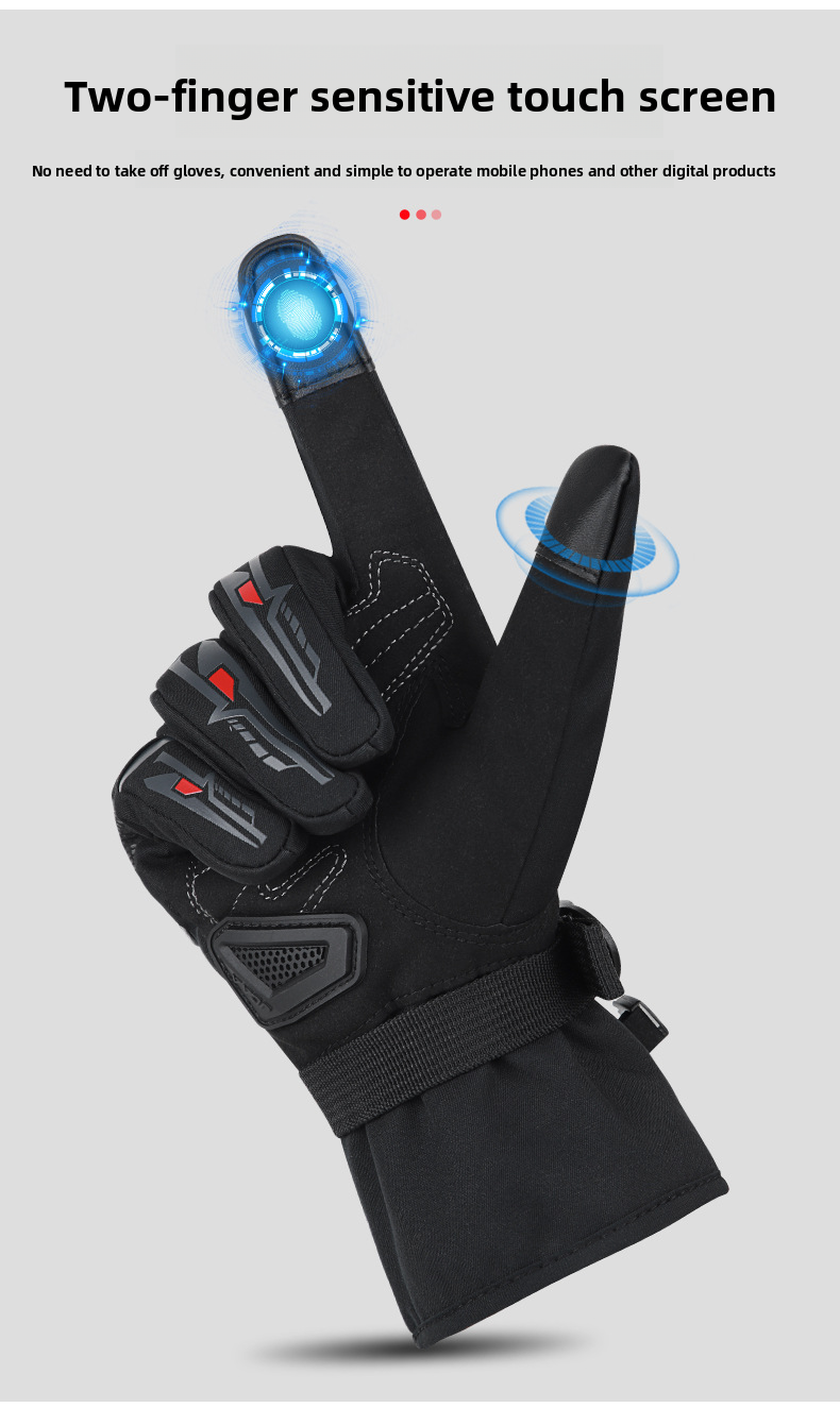 JCCA Winter-Motorradhandschuhe für Damen und Herren – wasserdicht, winddicht, fleecegefüttert, kältebeständig_voghion.com