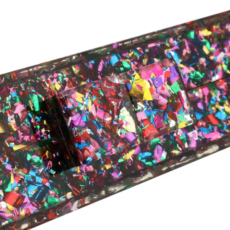 Borse da donna in acrilico, rettangolari, multicolori, geometriche, alla moda, borsa a tracolla con catena, pochette da sera, per banchetti e feste_voghion.com