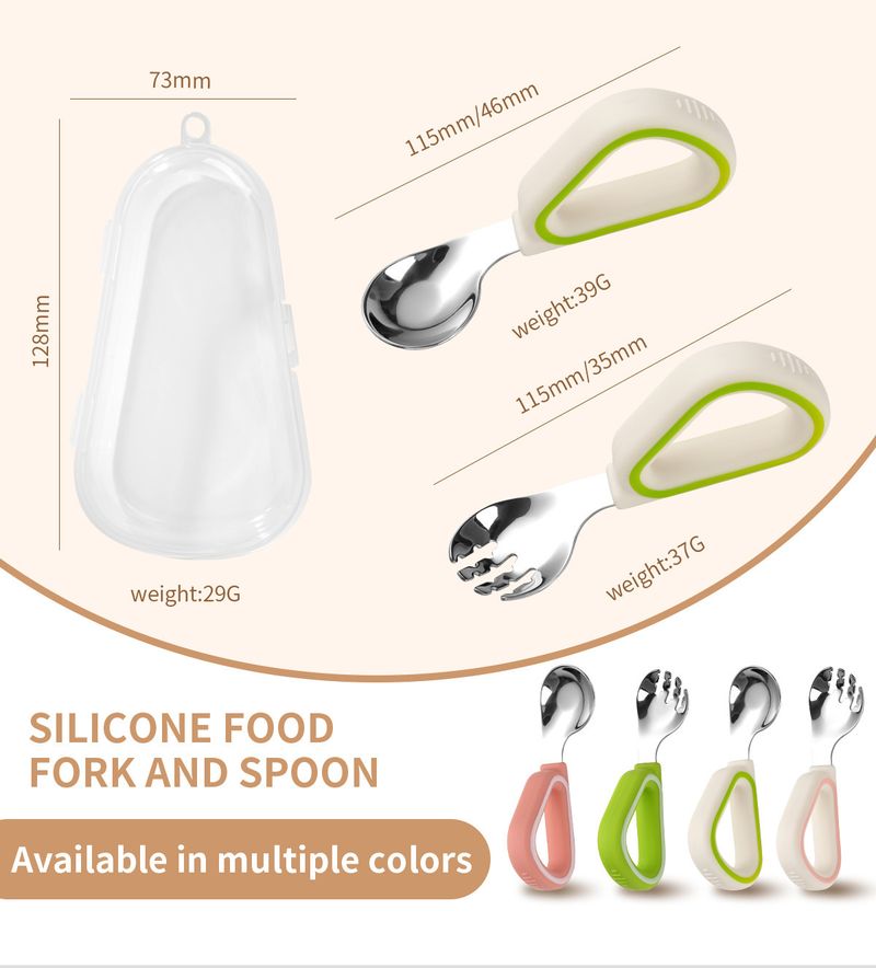 Mother & Kids Baby Independent Feeding Food Spoon 316 Stainless Steel Baby Learning To Eat Training Children Special Short Handle Spot_voghion.com