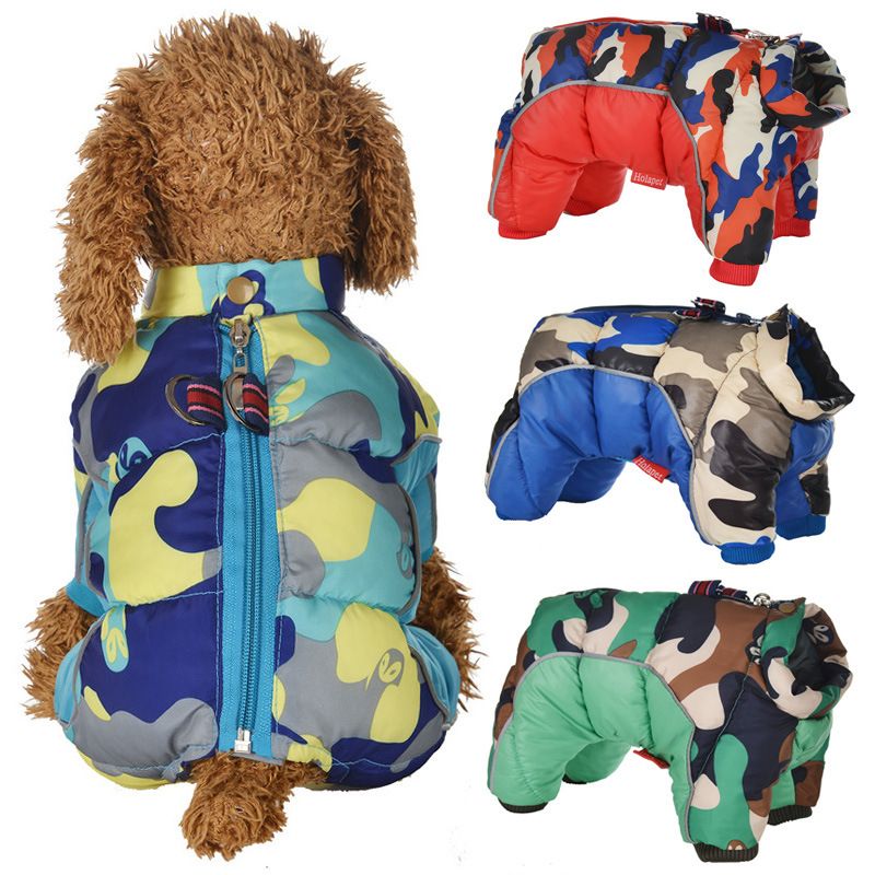 New Clothes Four-Legged Autumn Winter Pet Camouflage Cotton Coat Waterproof Warm Cold-Proof Dog Outerwear Jacket_voghion.com