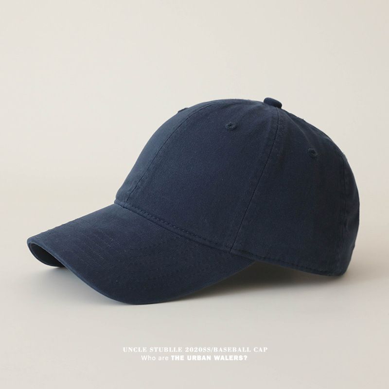 Gorra de béisbol de algodón puro con diseño de pico de pato: diseño ensanchado y profundo para rostro pequeño, gorra unisex ligera de color sólido para hombre y mujer._voghion.com