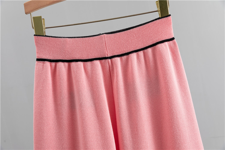 Cardigan en tricot pour femmes, pantalon à jambes larges, ensemble deux pièces à la mode_voghion.com